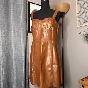 a new day Brown Faux Leather Mini Dress
